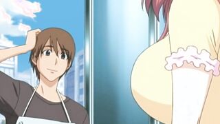 Sempai sister-in-law lets boy to play with her big tits | HENTAI SEX SCENE