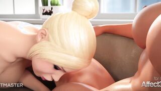 Ash-Platinum-Blonde and dark-hued hair lesbians are luving futa backside pulverizing sex