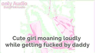 Ultra-Cute dame yelling loudly while getting smashed by stepdaddy AUDIO ONLY