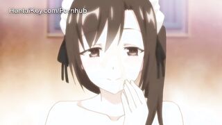 A princess and a maid inhaling salami