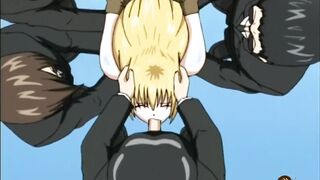 Manga Porno.gonzo bound up and gang-nailed hard in public