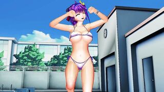 MMD Touhou Patchouli bathing suit dance