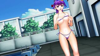 MMD Touhou Patchouli bathing suit dance