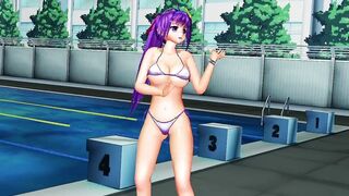 MMD Touhou Patchouli bathing suit dance