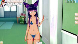 Koikatu - Anubi deepthroats man sausage and gets smashed by schoolgirl 3 DIMENSIONAL MANGA PORN