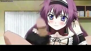 Killer Anime Porn French maid is groping her manager's rock hard trunk until he erupts from sheer pleasure
