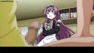 Killer Anime Porn French maid is groping her manager's rock hard trunk until he erupts from sheer pleasure