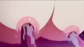 Pervy anime porn with a lot of cuties with giant hooters corded up and nailed by monsters