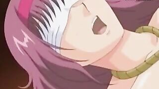 Messy manga porn ginger-haired with meaty bosoms roped up by her paramour who is into tough poking