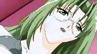 Manga Porn stunner with green hair penetrated messily by a junior boy at the library