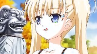 Naughty blond anime porn gal in stocking and with no underpants pounded by an old fellow