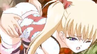 Naughty blond anime porn gal in stocking and with no underpants pounded by an old fellow