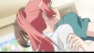 Anime Porn dame with a ginormous set of boobies on her back so a teenage buddy can lovemaking her rock-hard