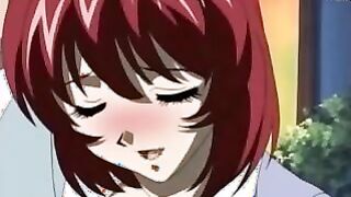 Spunky Anime Porn woman with crimson hair is having romp with her neighbor until she blows a load