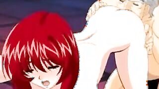 Spunky Anime Porn woman with crimson hair is having romp with her neighbor until she blows a load
