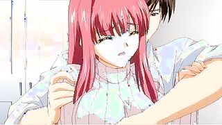 Manga Porn doll with crimson hair is getting her gash fucked from behind until she blows a load