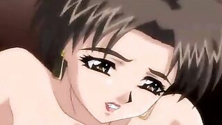 Big-Chested manga porn wifey on her knees with a paramour who creams her up downright