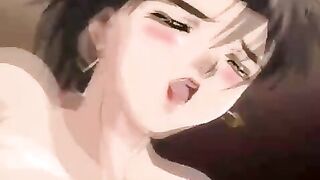 Big-Chested manga porn wifey on her knees with a paramour who creams her up downright