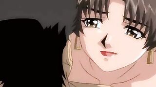 Big-Chested manga porn wifey on her knees with a paramour who creams her up downright