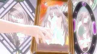 Silver haired manga porn lady is spitting from delight while her manager is tearing up her from behind