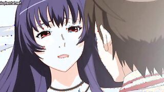 Manga Porn female with a large set of baps ravages a junior fellow on the kitchen floor