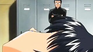 Manga Porn honey in ebony uniform is getting both of her fuck-holes drilled at the same time