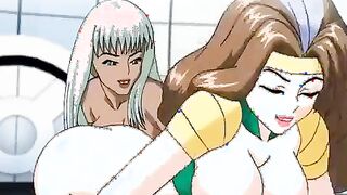 Anime Porn female was gargling her chief's manmeat while his assistant was slurping her twat from behind