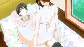 Anime Porn honey with a hefty set of globes instructs a junior dude about hookup