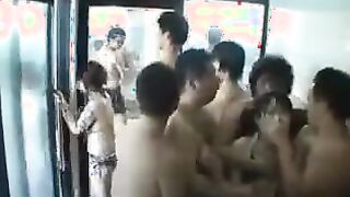 A damsel in Japan takes a batch with lot of dudes who are more then glad to taunt her