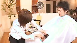 Lusty hairdress from Japan gives a fellow a hand job instead of a haircut and Enjoy it!