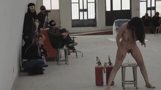 The Ideal Human - spectacle art by Rosario Gallardo nude in public