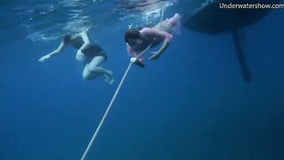 Scorching ladies on tenerife in the river