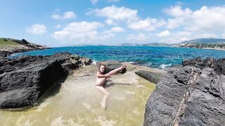 TRAVEL NAKED - Pettite naturist female staged a spectacular demonstrate Outdoor Mallorca