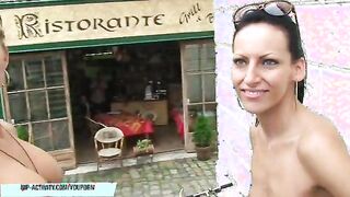 Leonelle and Laura bare on public streets