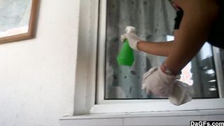 Fledgling GIRL-FRIEND Unwrapping While Cleaning