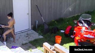 Bare Super-Cute Webcam Gal Its Cleo Rails Handsome Cycle, Backside Buttplug & Stimulating Fake Penis!