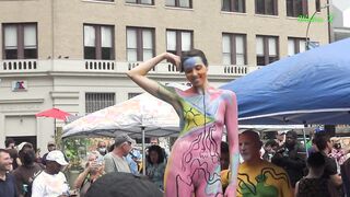 Figure Painting Day 2021. Nude Performance Outdoors from NewYork