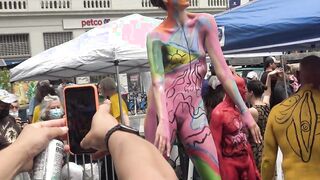 Figure Painting Day 2021. Nude Performance Outdoors from NewYork