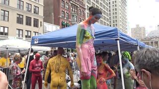 Figure Painting Day 2021. Nude Performance Outdoors from NewYork