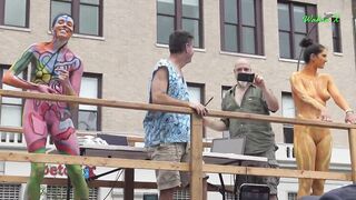 Figure Painting Day 2021. Nude Performance Outdoors from NewYork