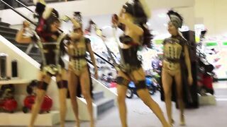 A beautiful naked show of girls at the Mitex and InterLight