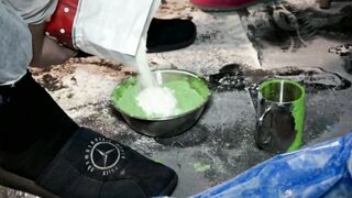 Naked Photo shot with dry paint