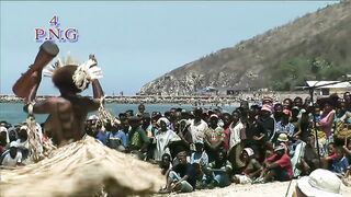 African folk dancing on the beach