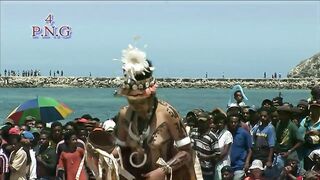 African folk dancing on the beach