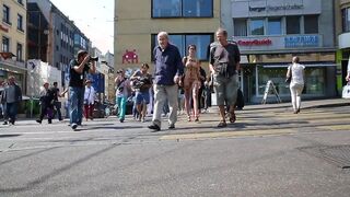 Swiss artist Milo Moira naked on Basel public transport