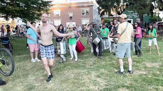 Portland's "Dollar Nude" Bike Rail