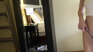 Greatest of the highly cool Misty in a gorgeous g-strap g-string and topless whip top attempt on drag